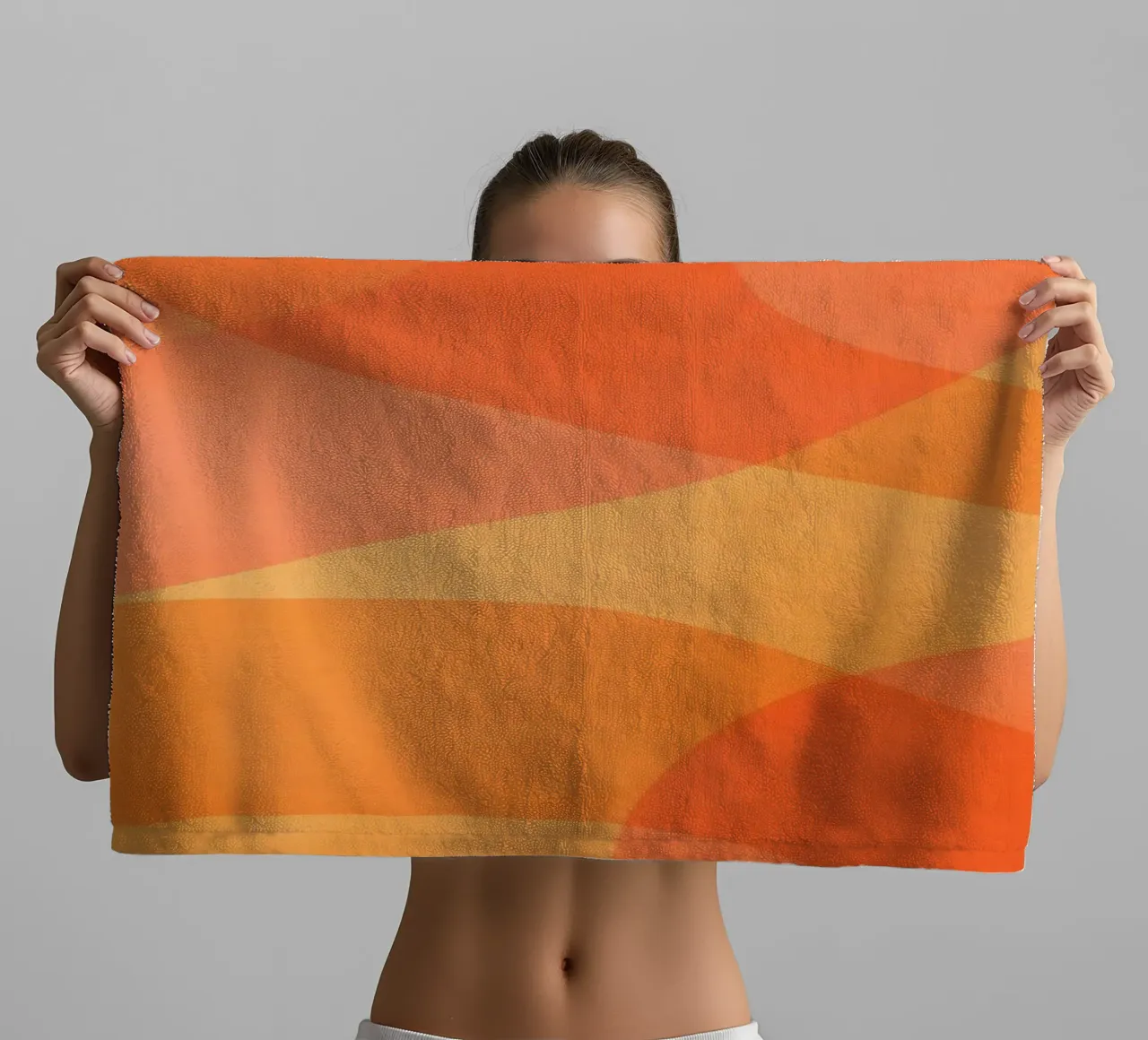 Amber Oranje Goudsbloem Abstract Flow badhanddoek van Andrea Haase Modern Home