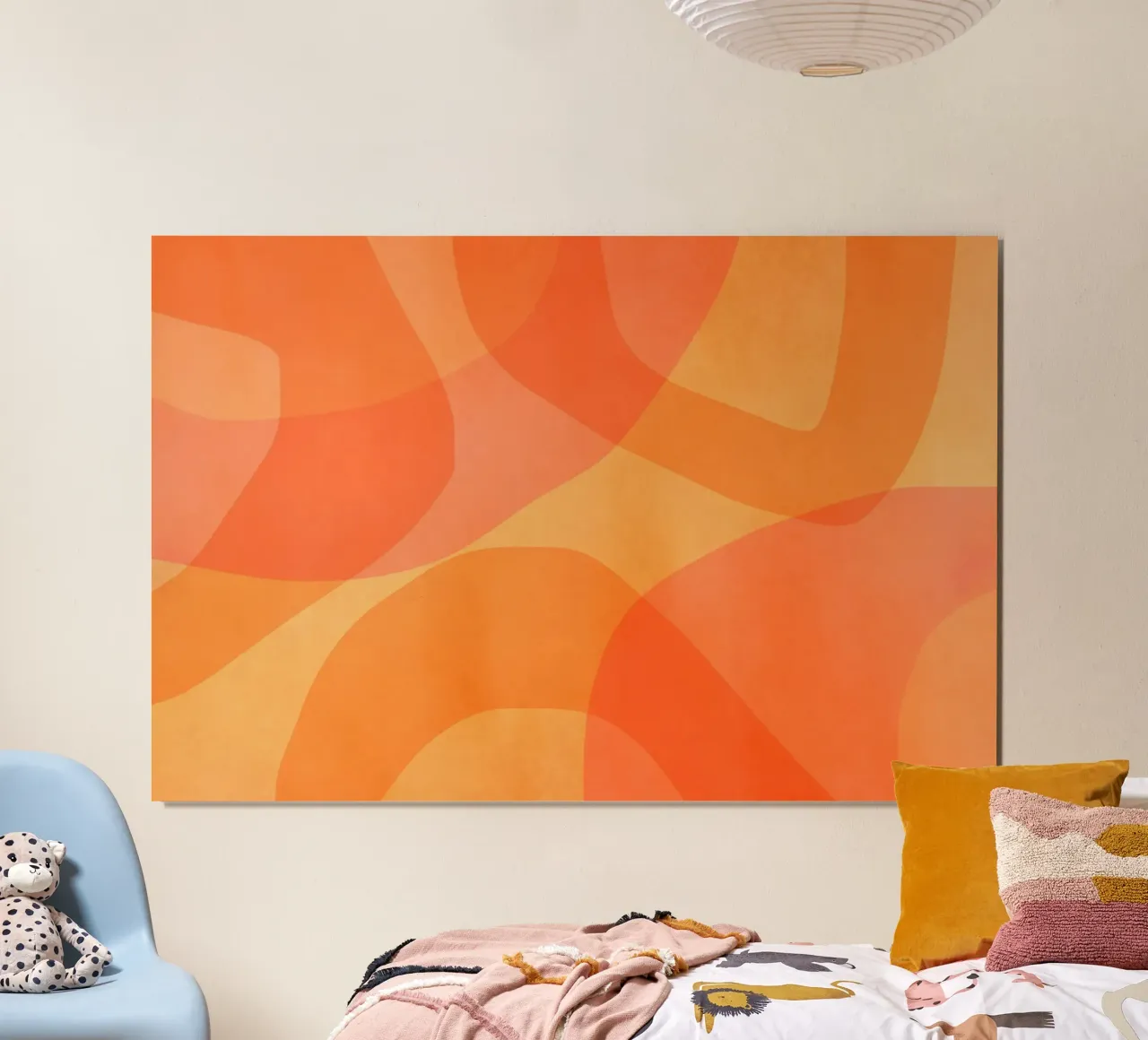 Ambra Arancione Calendula Flusso astratto poster con telaio in alluminio da Andrea Haase Modern Home
