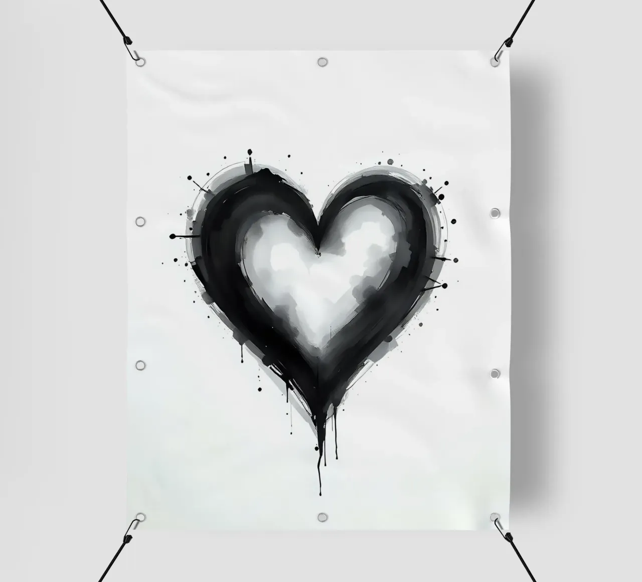 cuore_bianco_nero_1 telo in pvc da Pink- und LoveArt by LK
