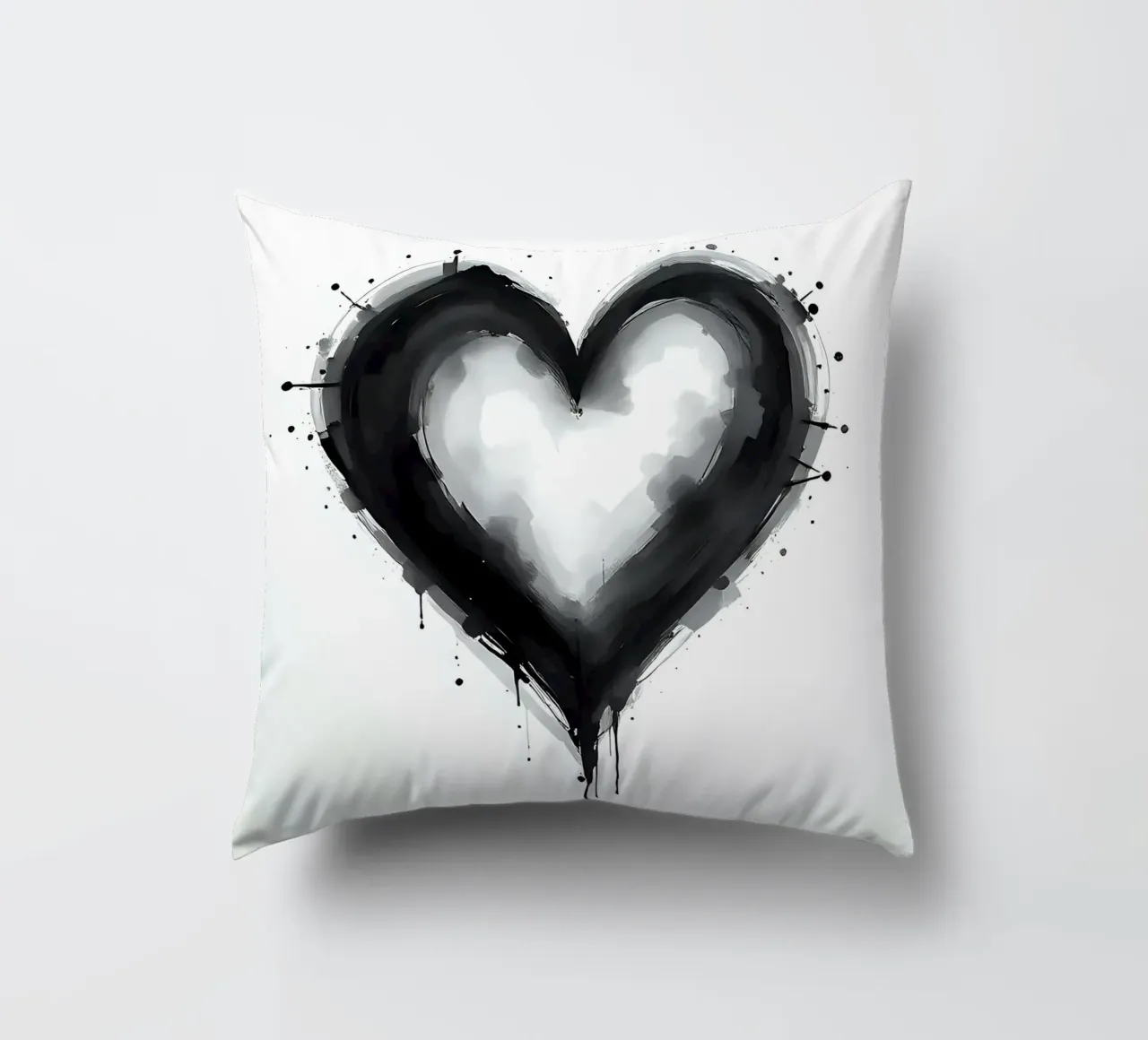 cuore_bianco_nero_1 cuscino da Pink- und LoveArt by LK