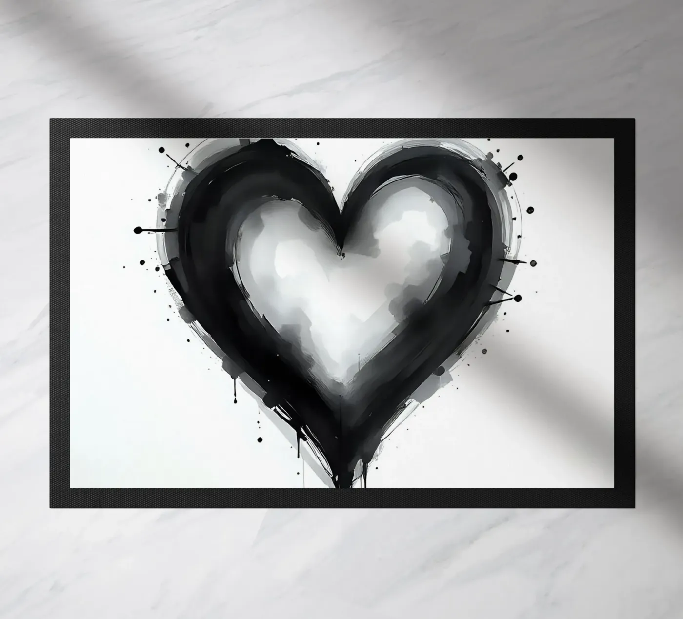 cuore_bianco_nero_1 zerbino da Pink- und LoveArt by LK