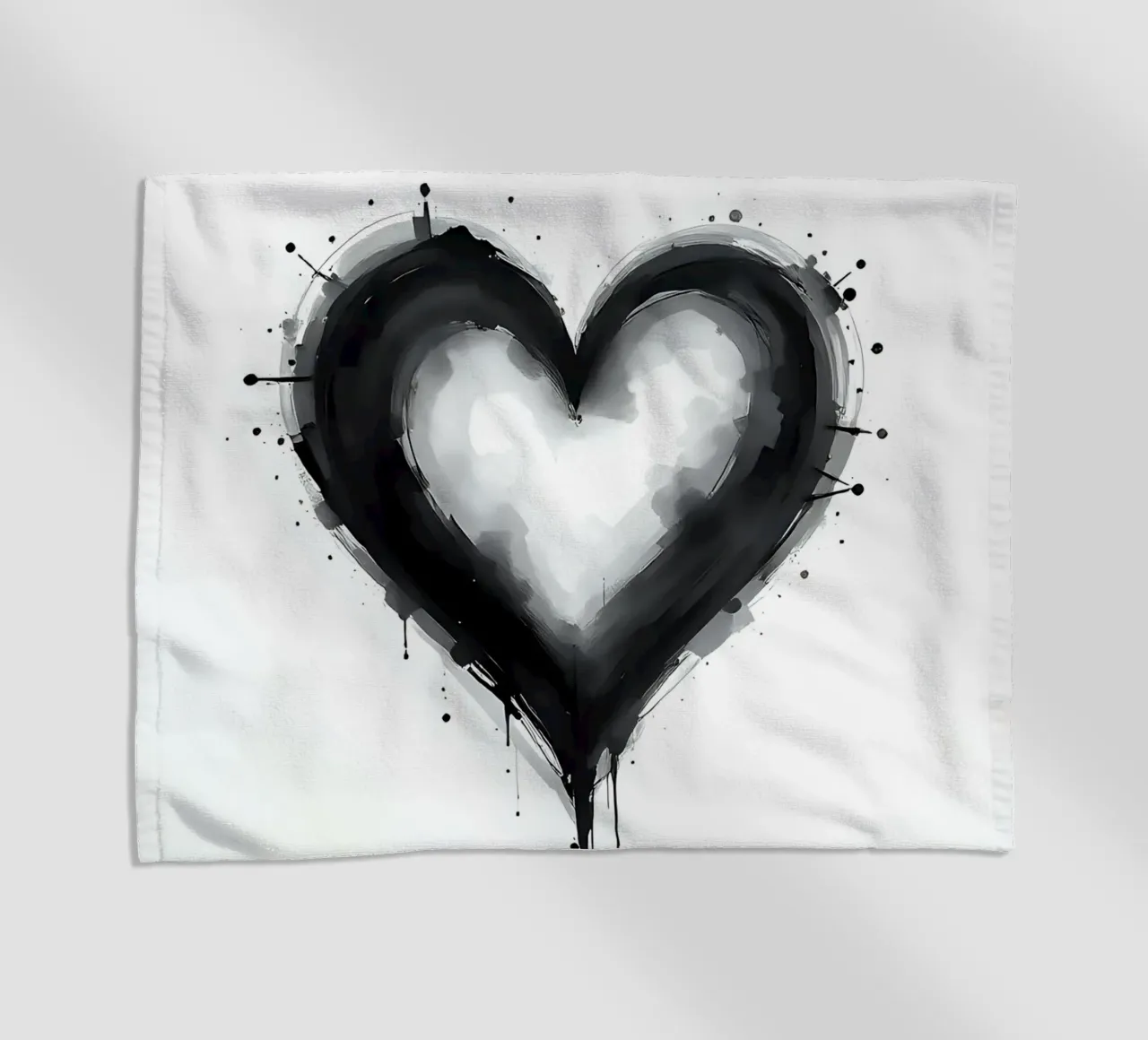 cuore_bianco_nero_1 telo mare da Pink- und LoveArt by LK