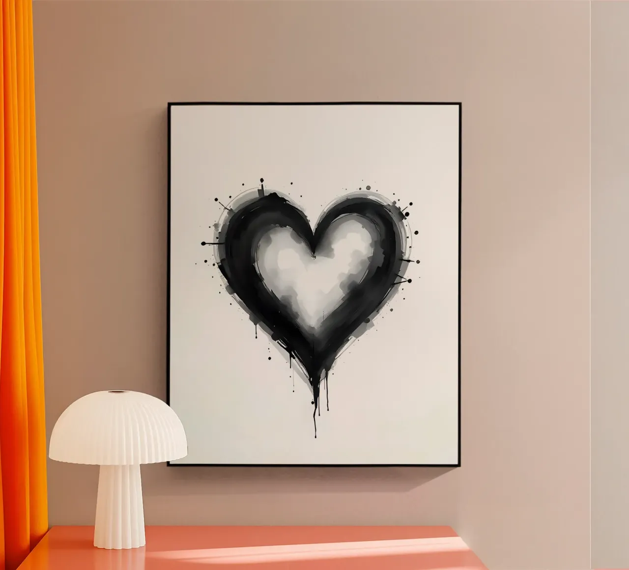 cuore_bianco_nero_1 plexiglass da Pink- und LoveArt by LK