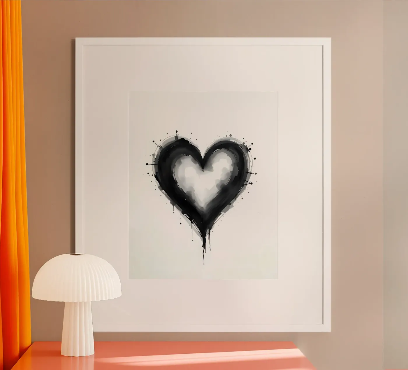 cuore_bianco_nero_1 poster da Pink- und LoveArt by LK