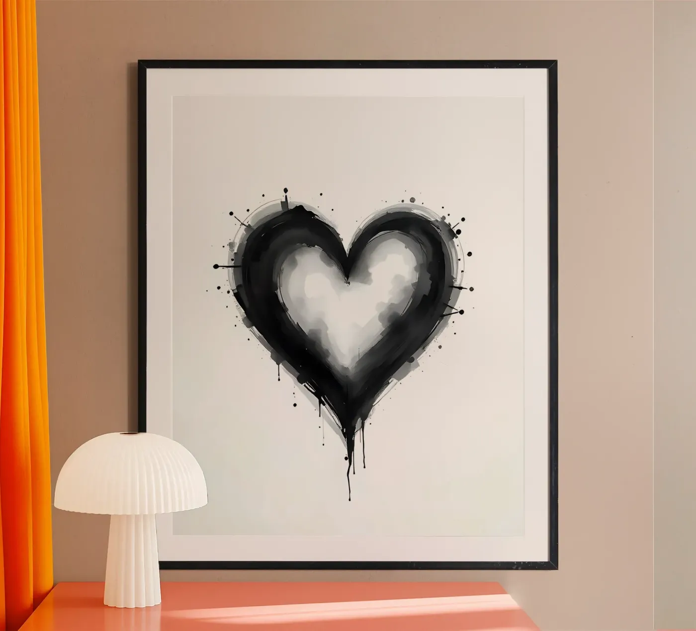 cuore_bianco_nero_1 poster da Pink- und LoveArt by LK