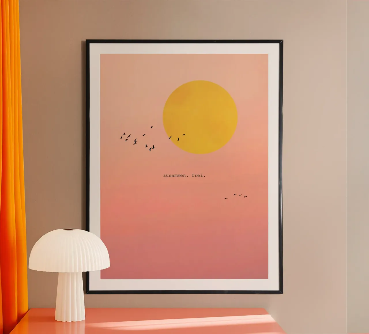 Zusammen. Frei. 02 poster con telaio in alluminio da maramirage