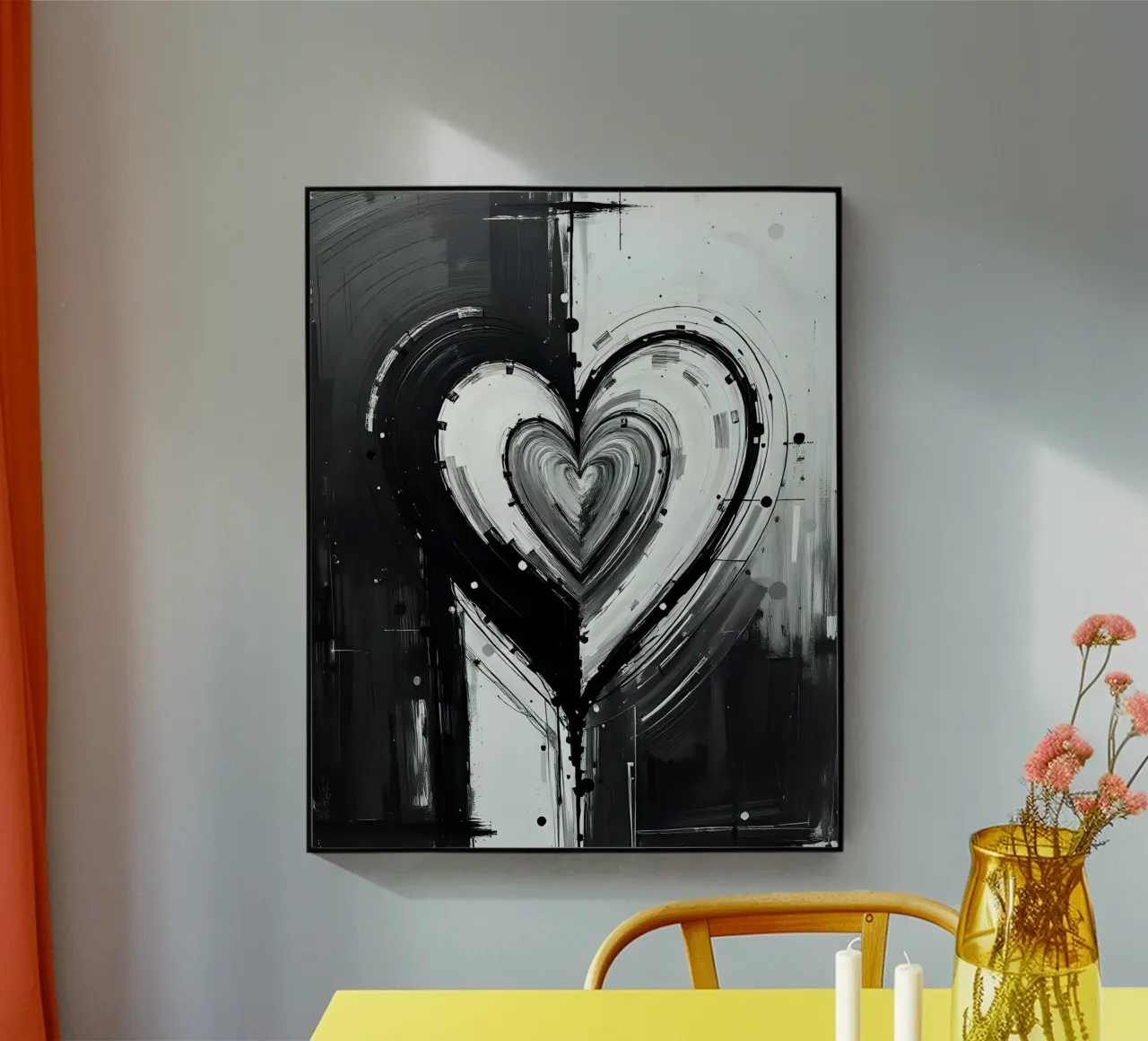 cuore_bianco_nero_2 plexiglass da Pink- und LoveArt by LK
