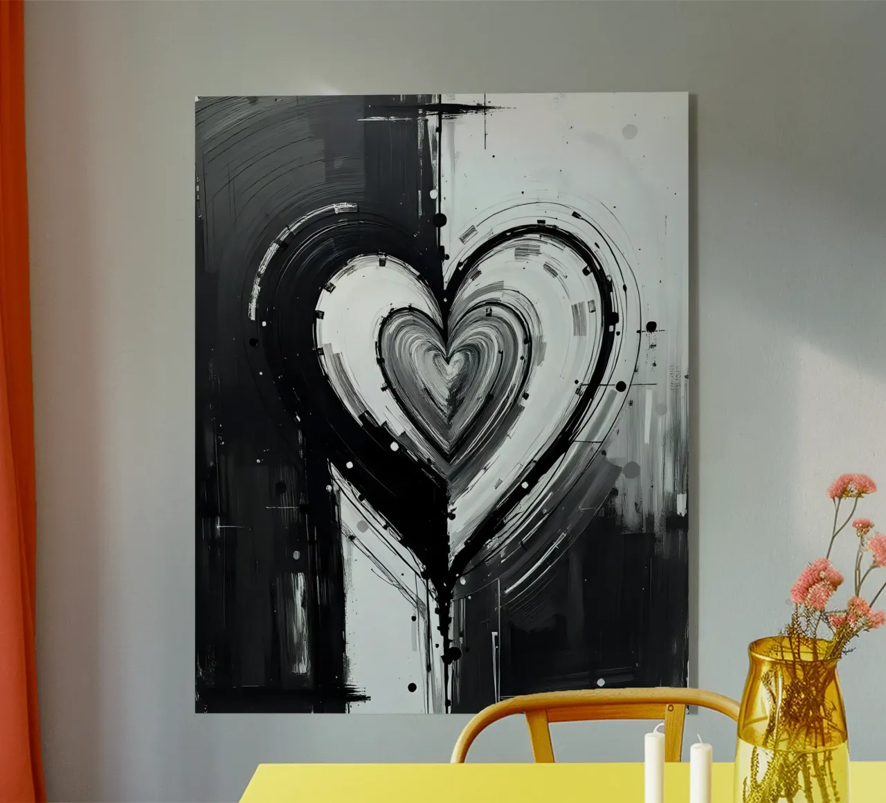 cuore_bianco_nero_2 plexiglass da Pink- und LoveArt by LK