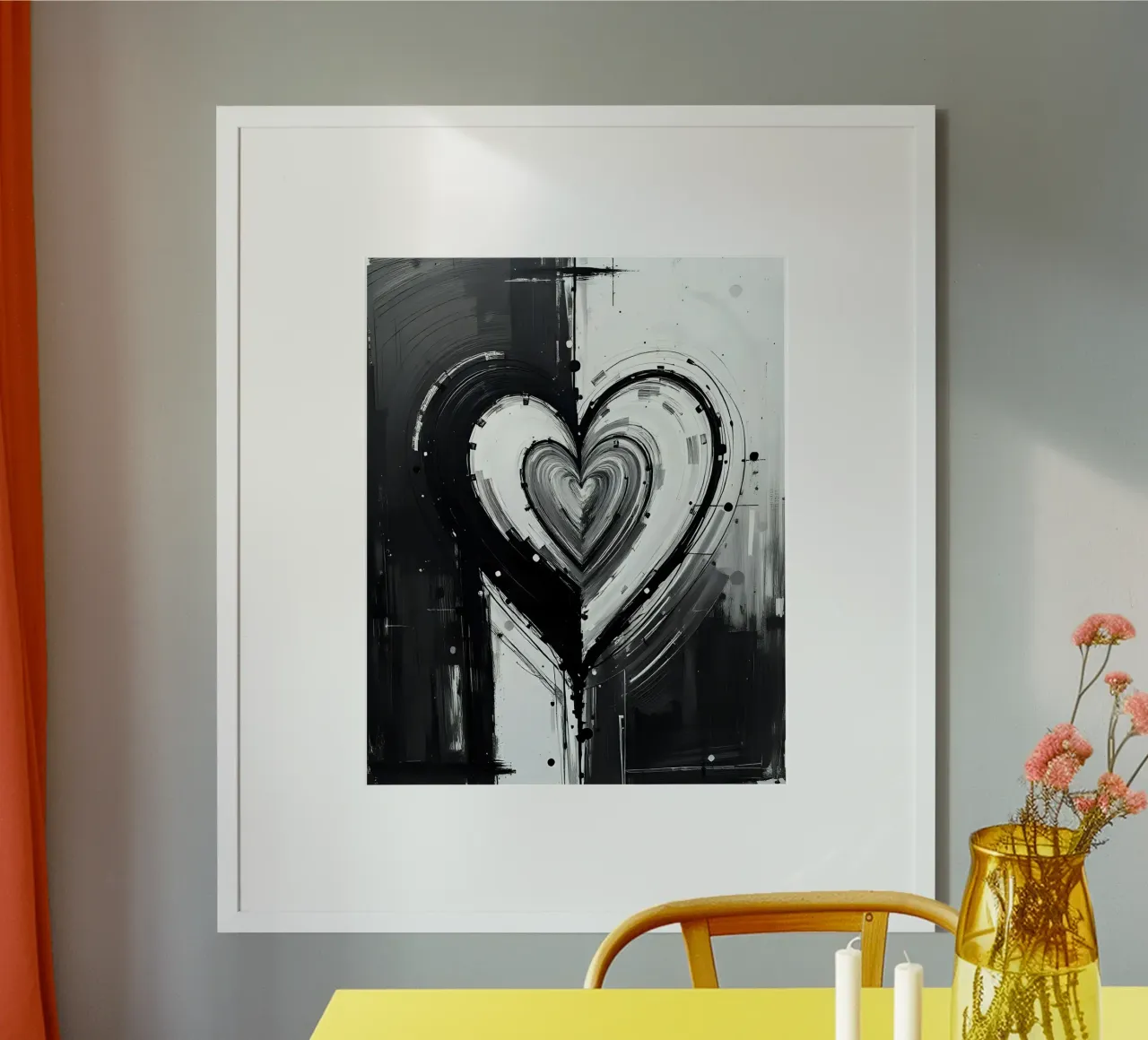 cuore_bianco_nero_2 carta hahnemühle da Pink- und LoveArt by LK