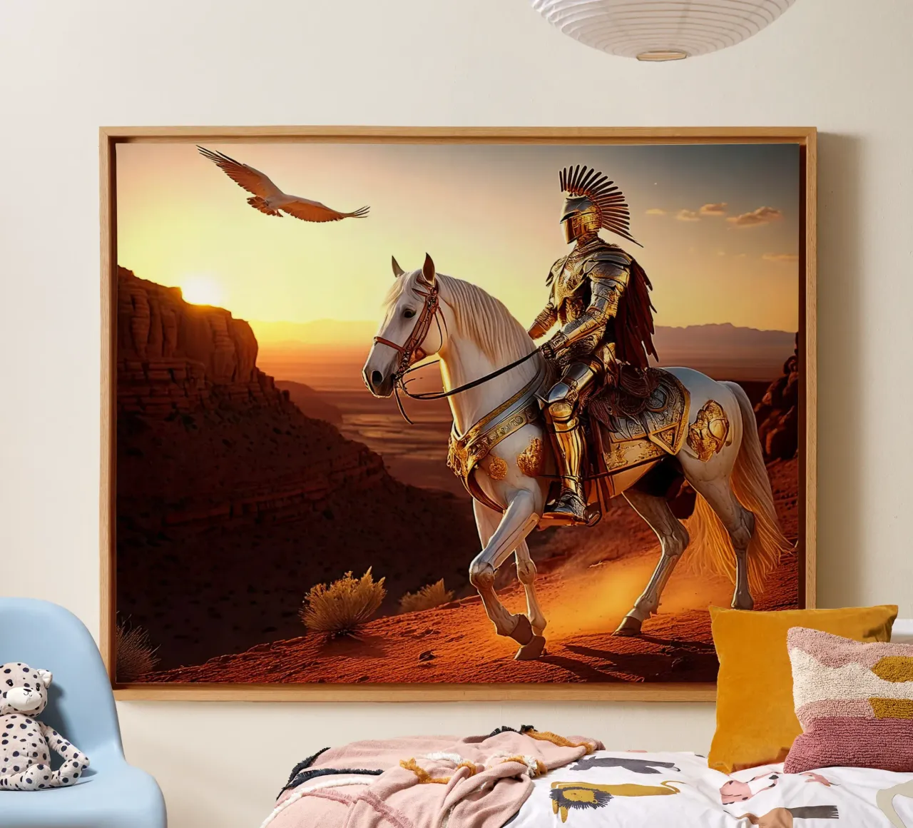 CAVALIERE SU UN CAVALLO BIANCO. tela con Cornice a cassetta da Thierry vobmann photography