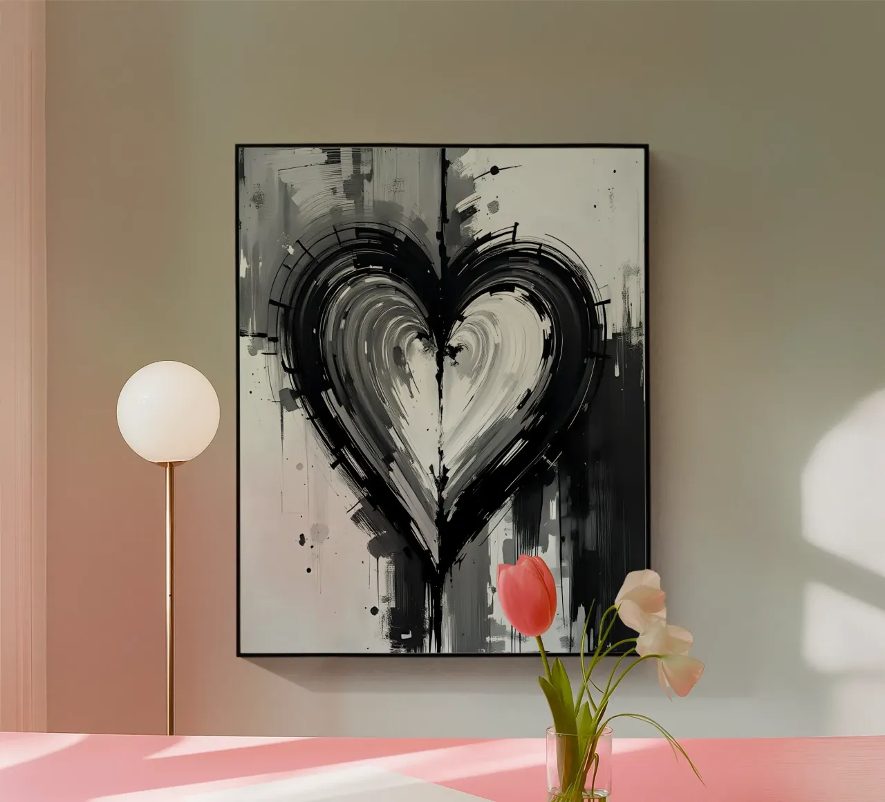 cuore_bianco_nero_4 plexiglass da Pink- und LoveArt by LK