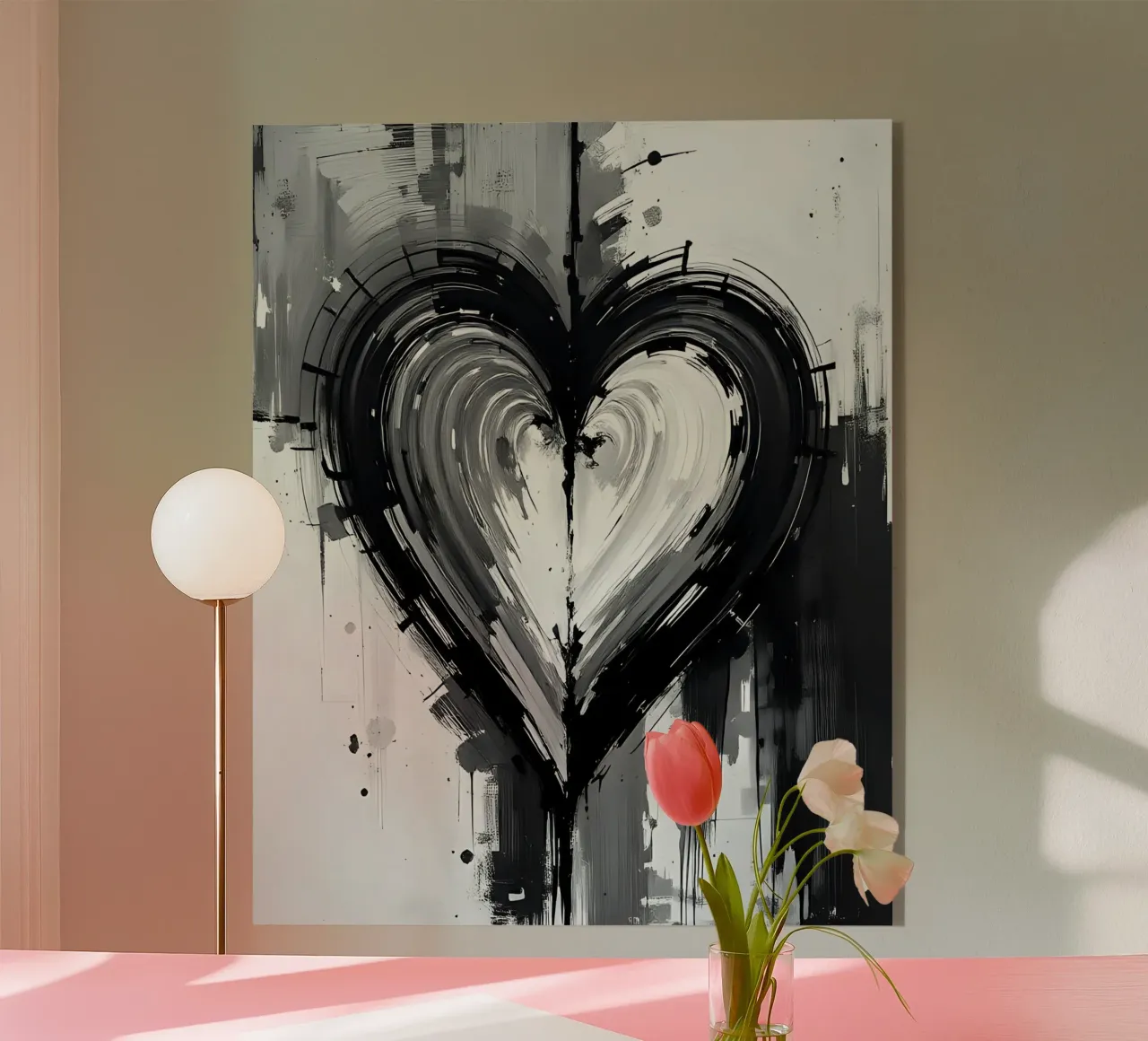 cuore_bianco_nero_4 plexiglass da Pink- und LoveArt by LK