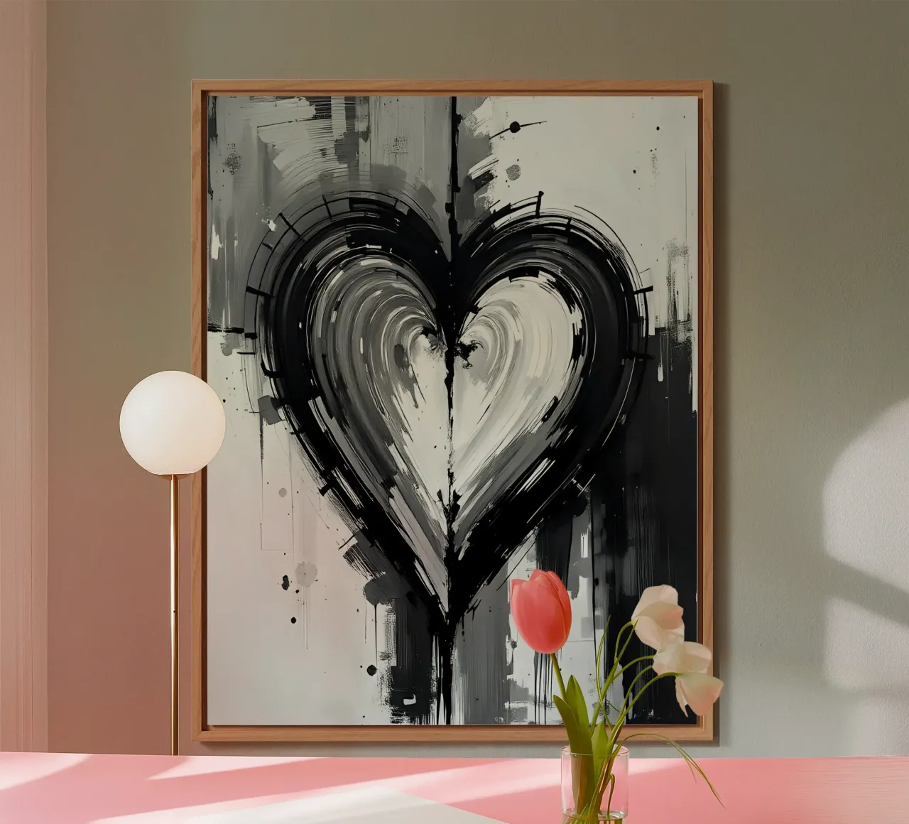 cuore_bianco_nero_4 alluminio dibond da Pink- und LoveArt by LK