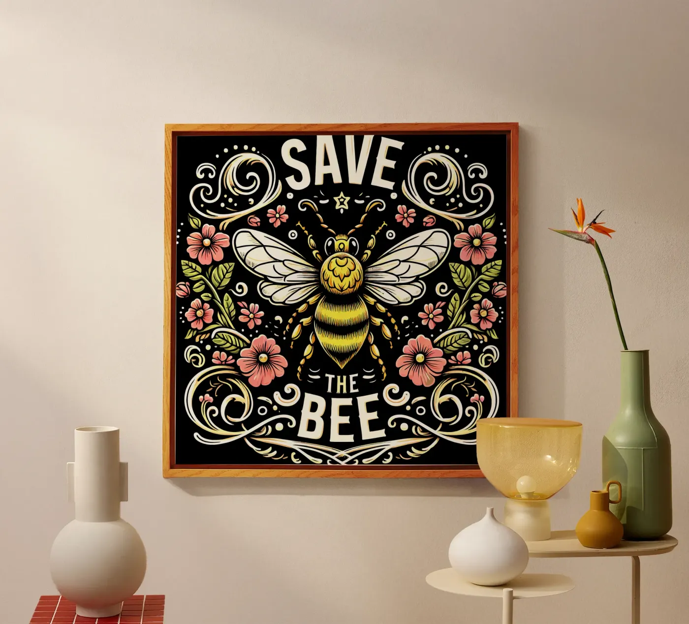Save the bees acrylic glass by Mohs