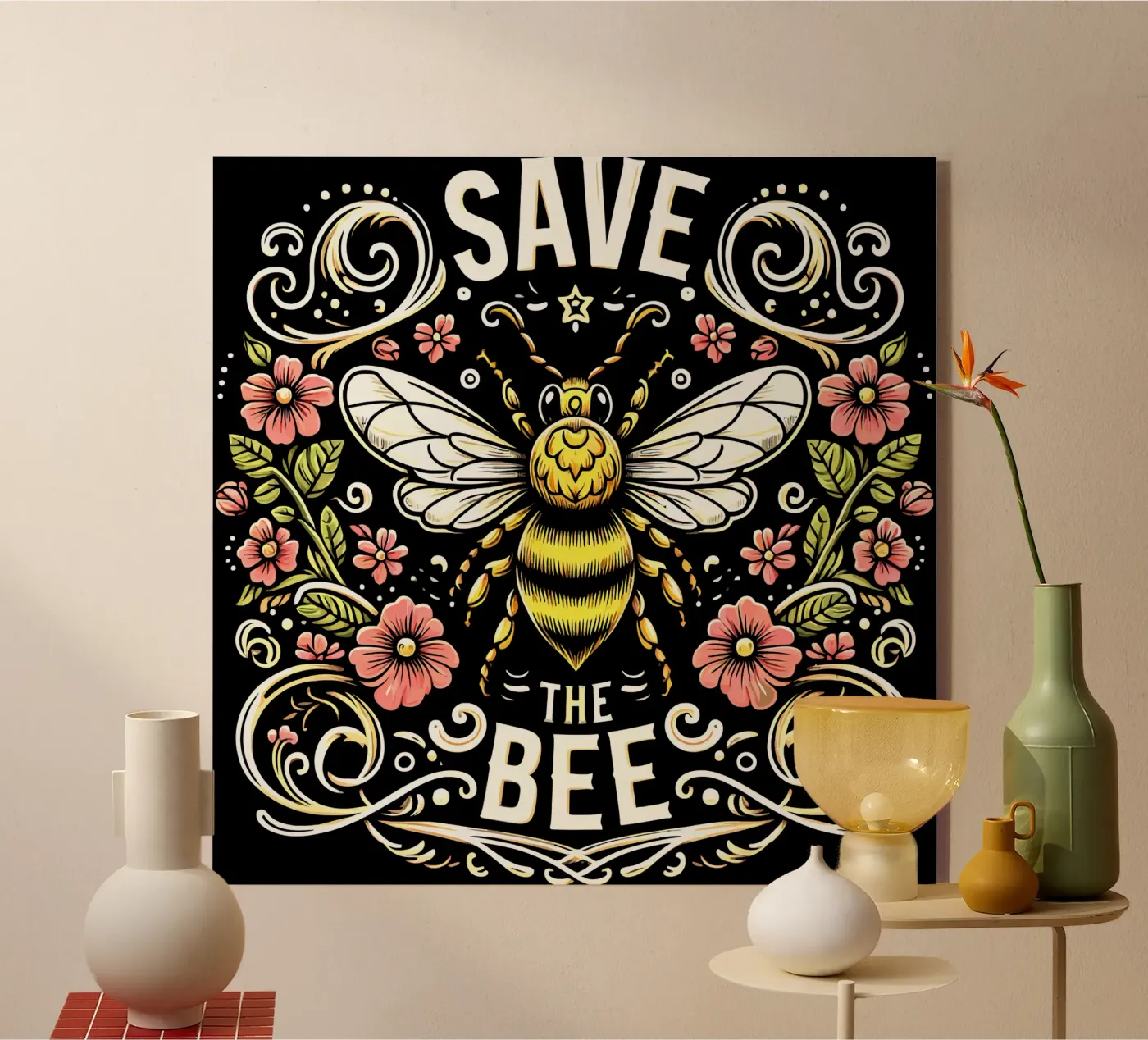 Save the bees acrylic glass by Mohs