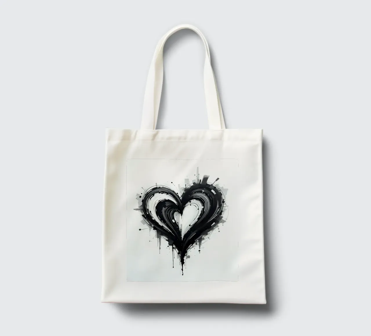 cuore_bianco_nero_5 borsa in juta da Pink- und LoveArt by LK