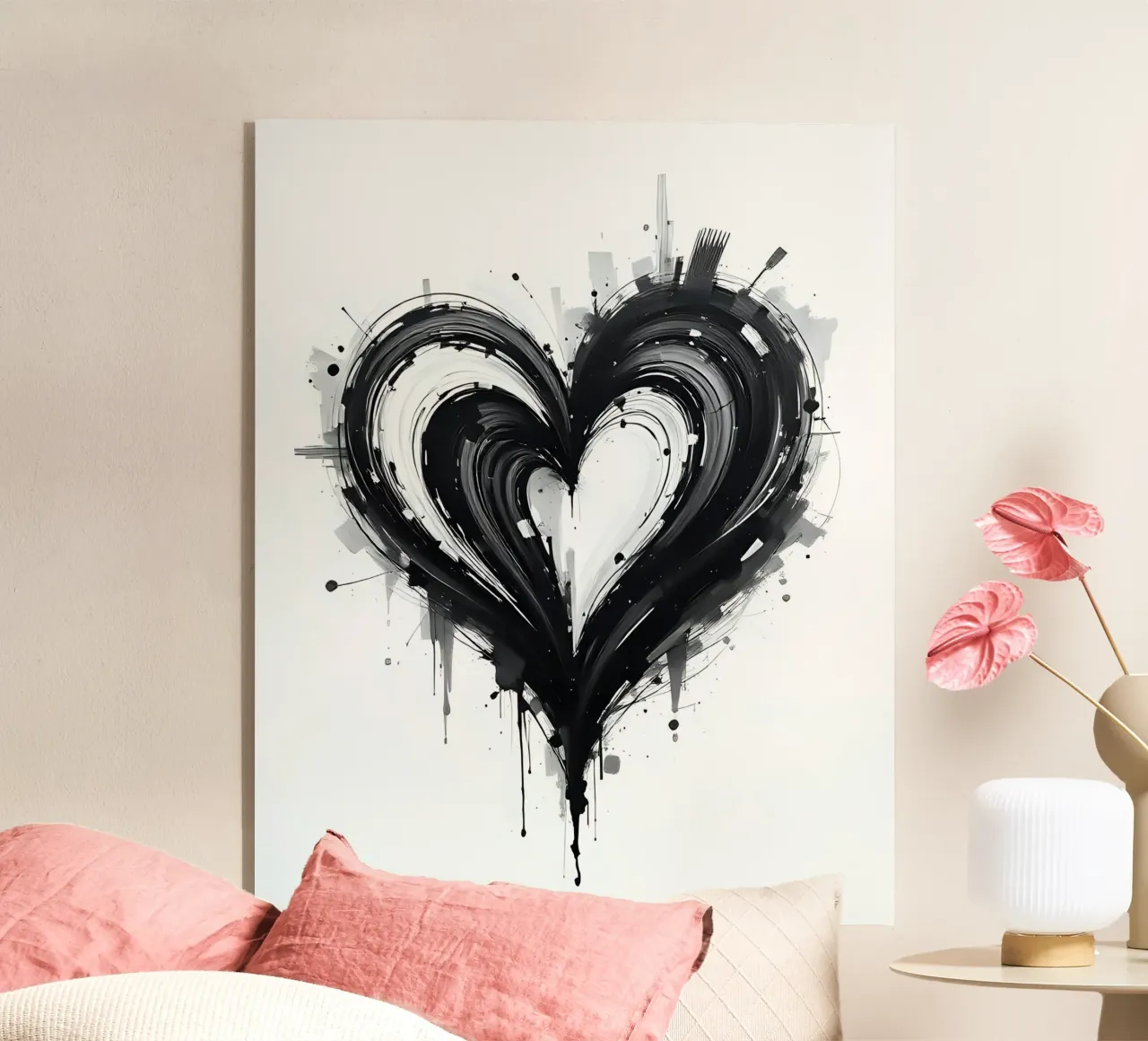 cuore_bianco_nero_5 plexiglass da Pink- und LoveArt by LK