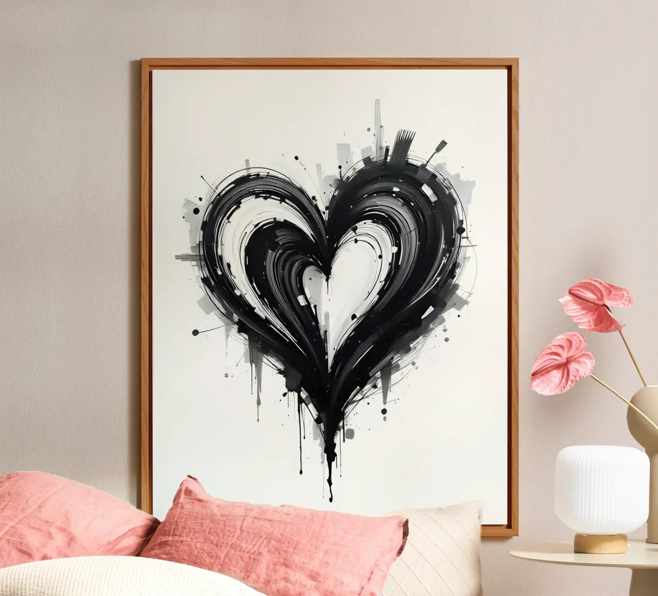 cuore_bianco_nero_5 alluminio dibond da Pink- und LoveArt by LK