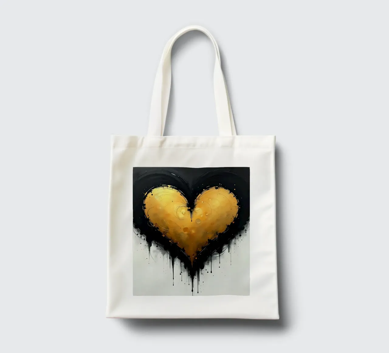 cuore_nero_oro_1 borsa in juta da Pink- und LoveArt by LK