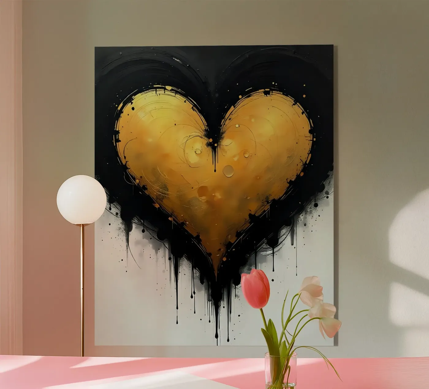 cuore_nero_oro_1 plexiglass da Pink- und LoveArt by LK
