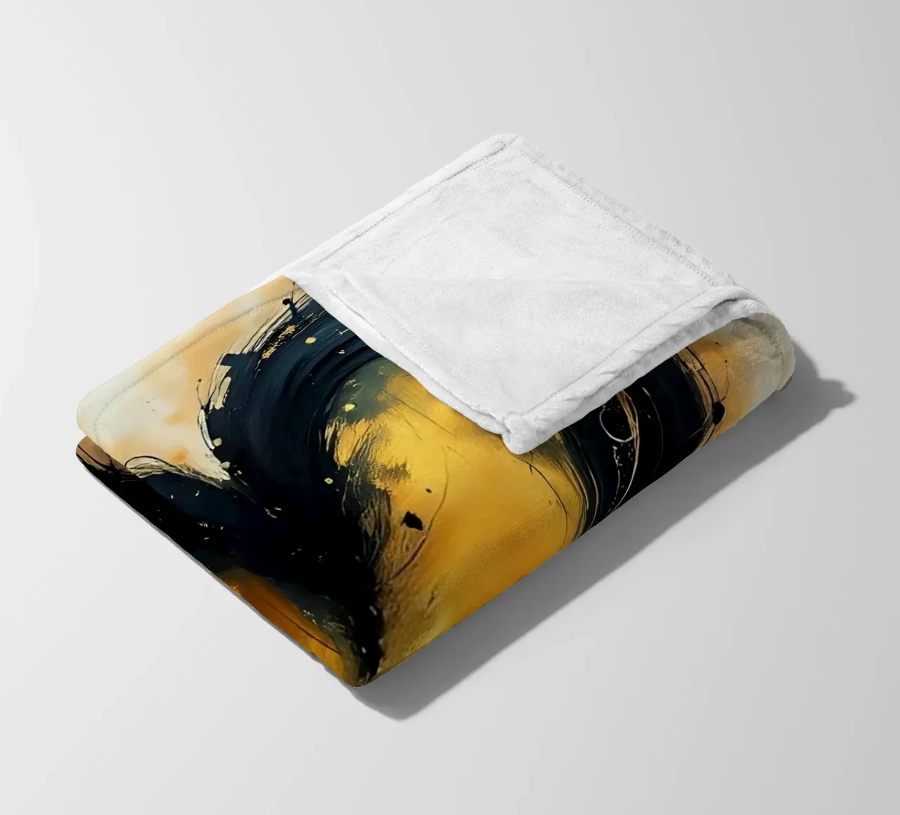cuore_nero_oro_2 coperta in pile da Pink- und LoveArt by LK