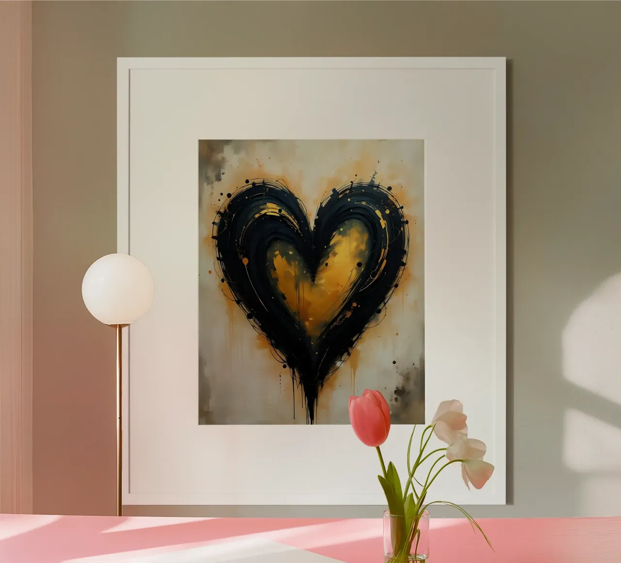 cuore_nero_oro_2 poster da Pink- und LoveArt by LK