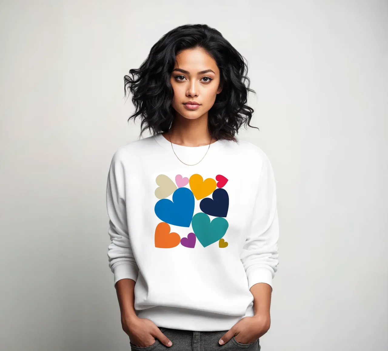 Cuori colorati impilati felpa da Katja Stehle Design
