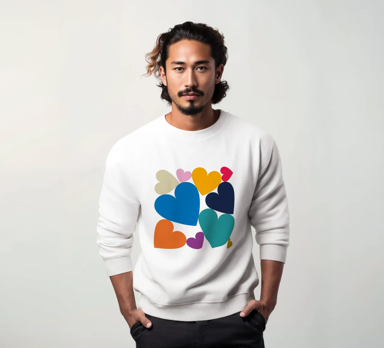 Cuori colorati impilati felpa da Katja Stehle Design