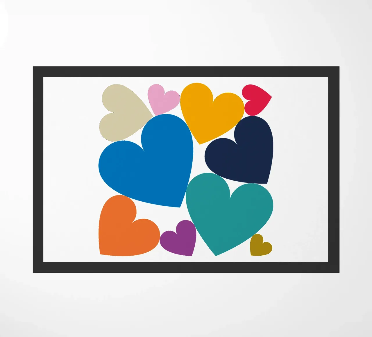 Cuori colorati impilati zerbino da Katja Stehle Design