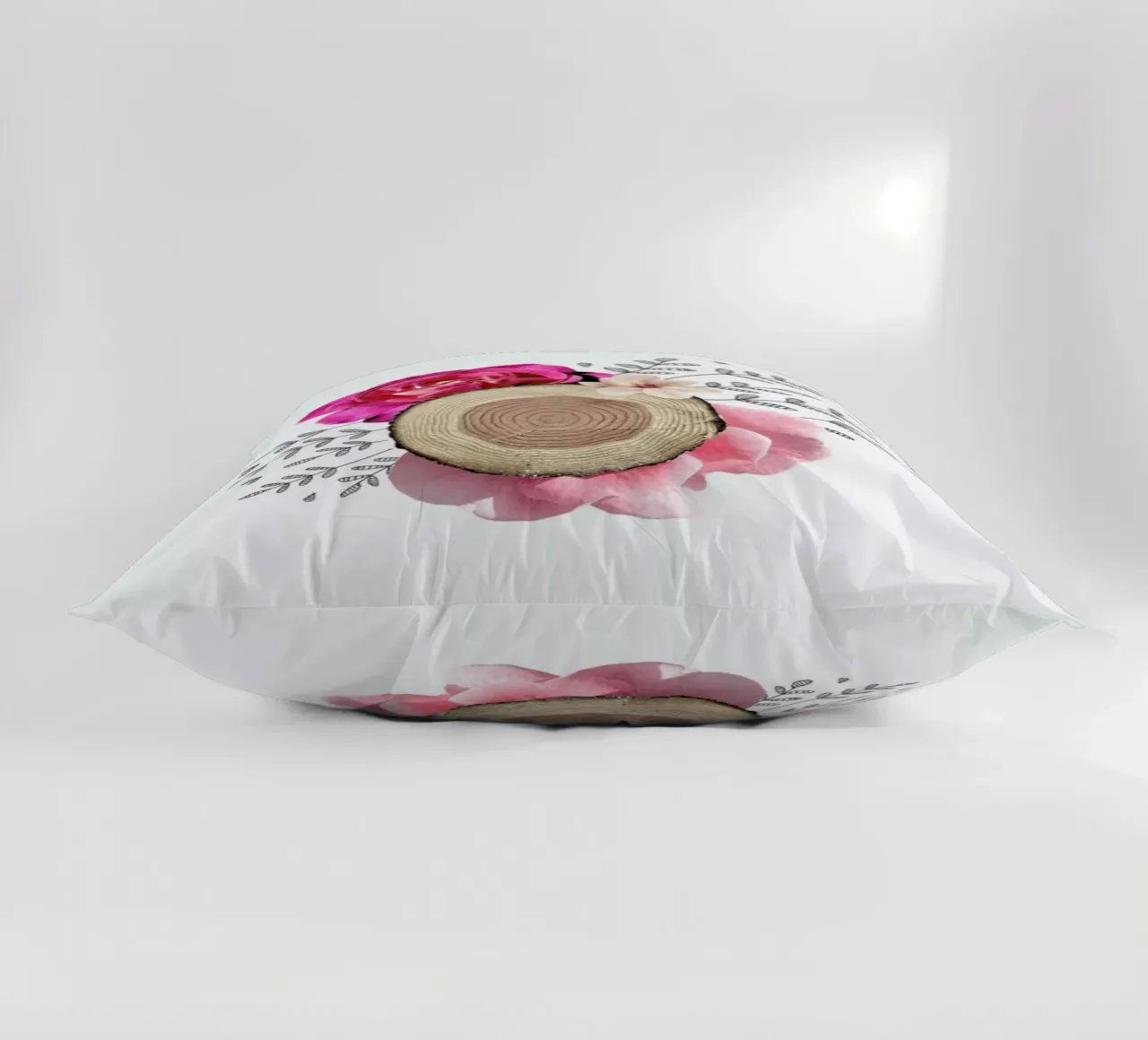Wood Slice Collage decorative cushion by Miles of Light