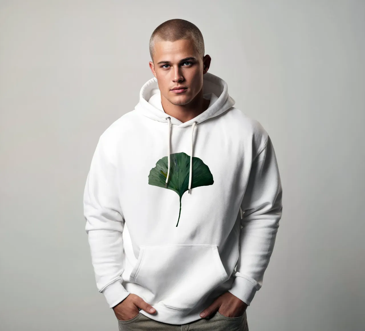 Ginkgo leave green felpa con cappuccio da Femke Zwaan