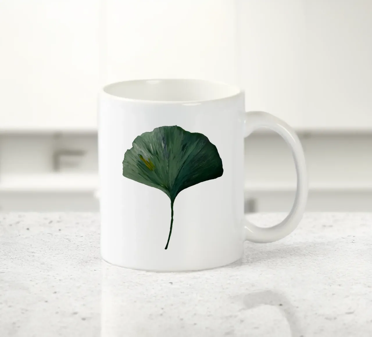 Ginkgo leave green tazza in ceramica da Femke Zwaan