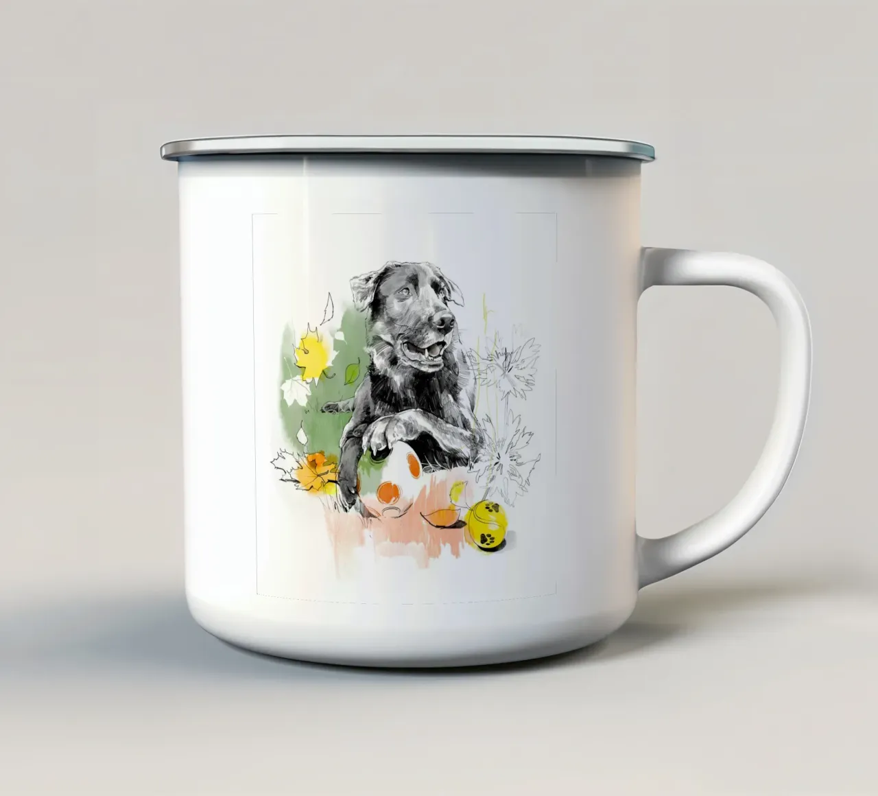 Dog tazza in smalto da DrawDraw