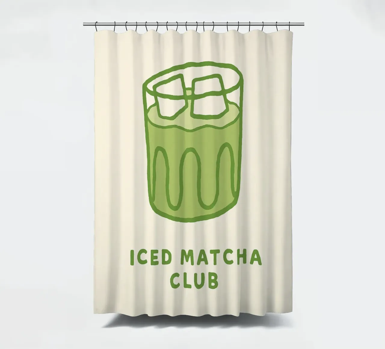 Green, Cold, Perfect – Iced Matcha Vibes tenda da doccia da QuooodZ by MooodzArt
