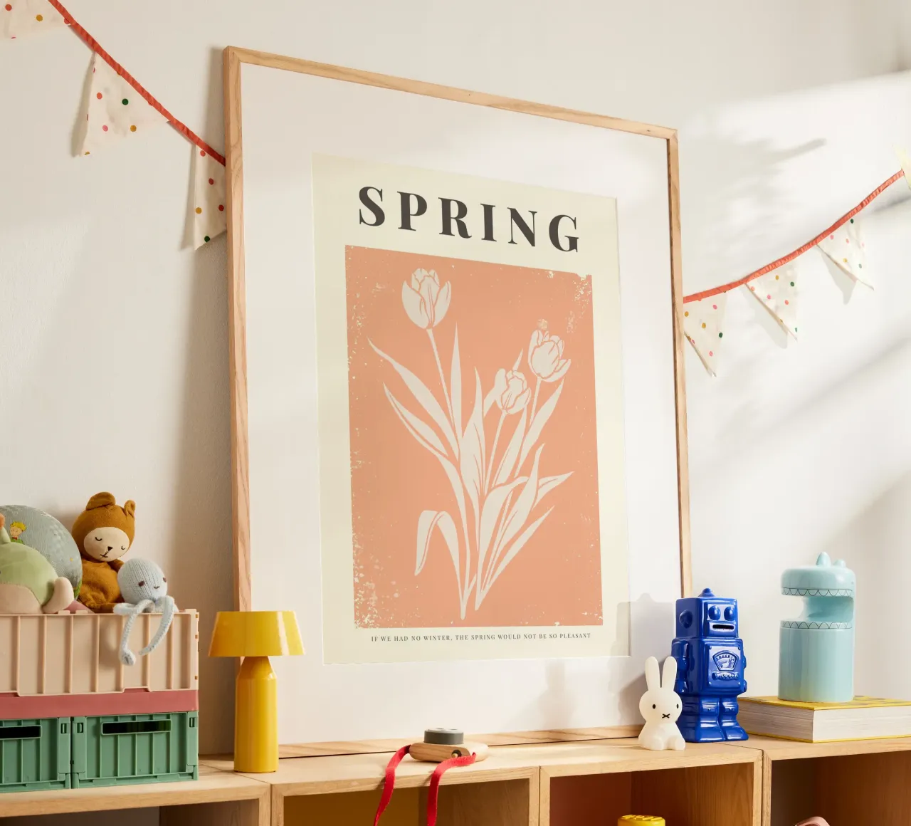 Happy Easter No 24 poster con telaio in legno da treechild