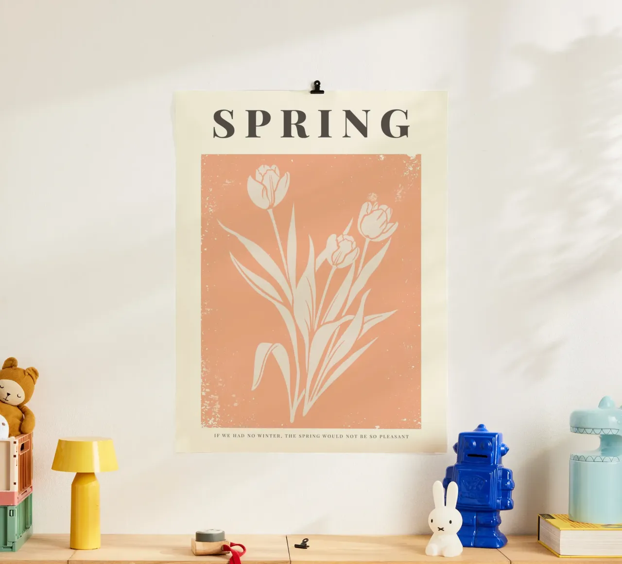 Happy Easter No 24 poster con telaio in legno da treechild