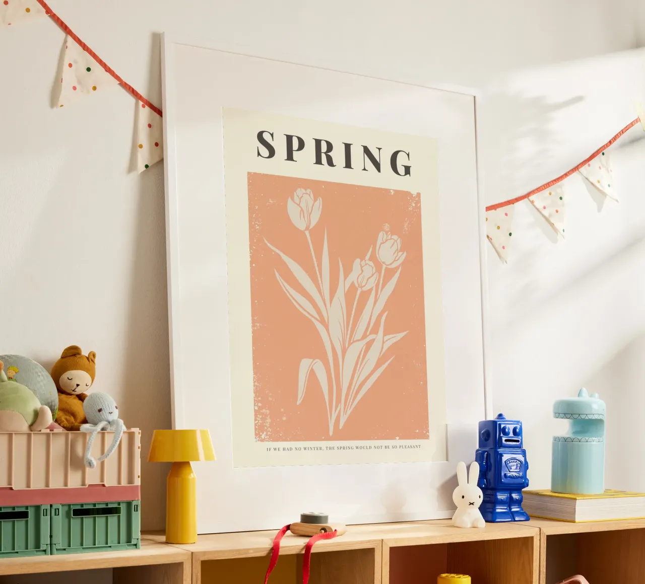 Happy Easter No 24 poster con telaio in legno da treechild