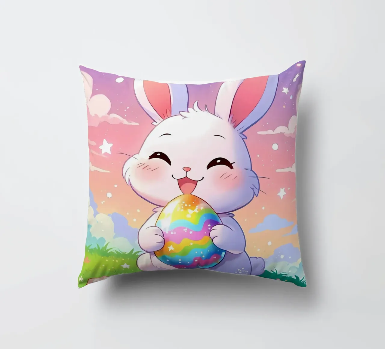 Uovo di Pasqua colorato Coniglio cuscino da LM2KONE