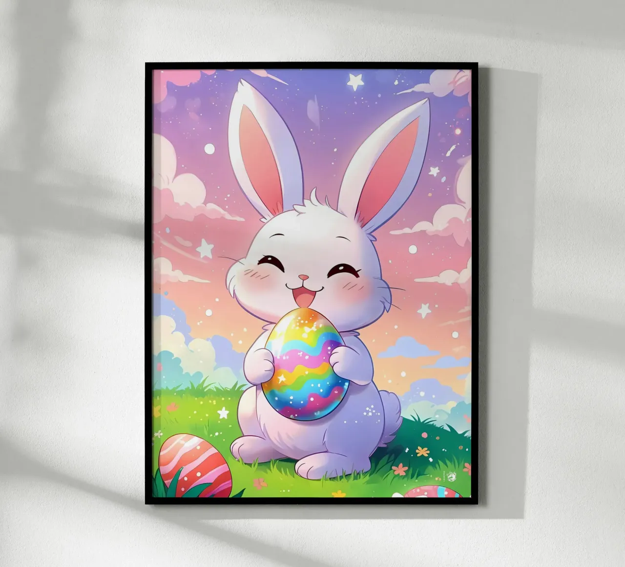 Uovo di Pasqua colorato Coniglio carta hahnemühle da LM2KONE