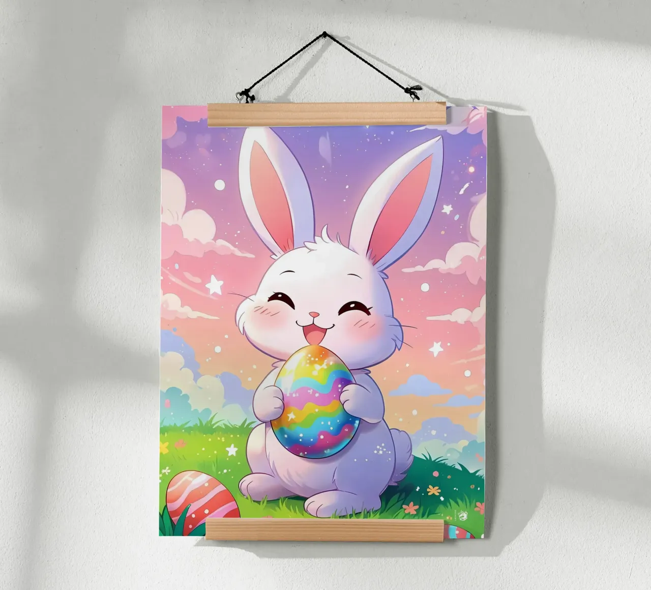 Uovo di Pasqua colorato Coniglio carta hahnemühle da LM2KONE