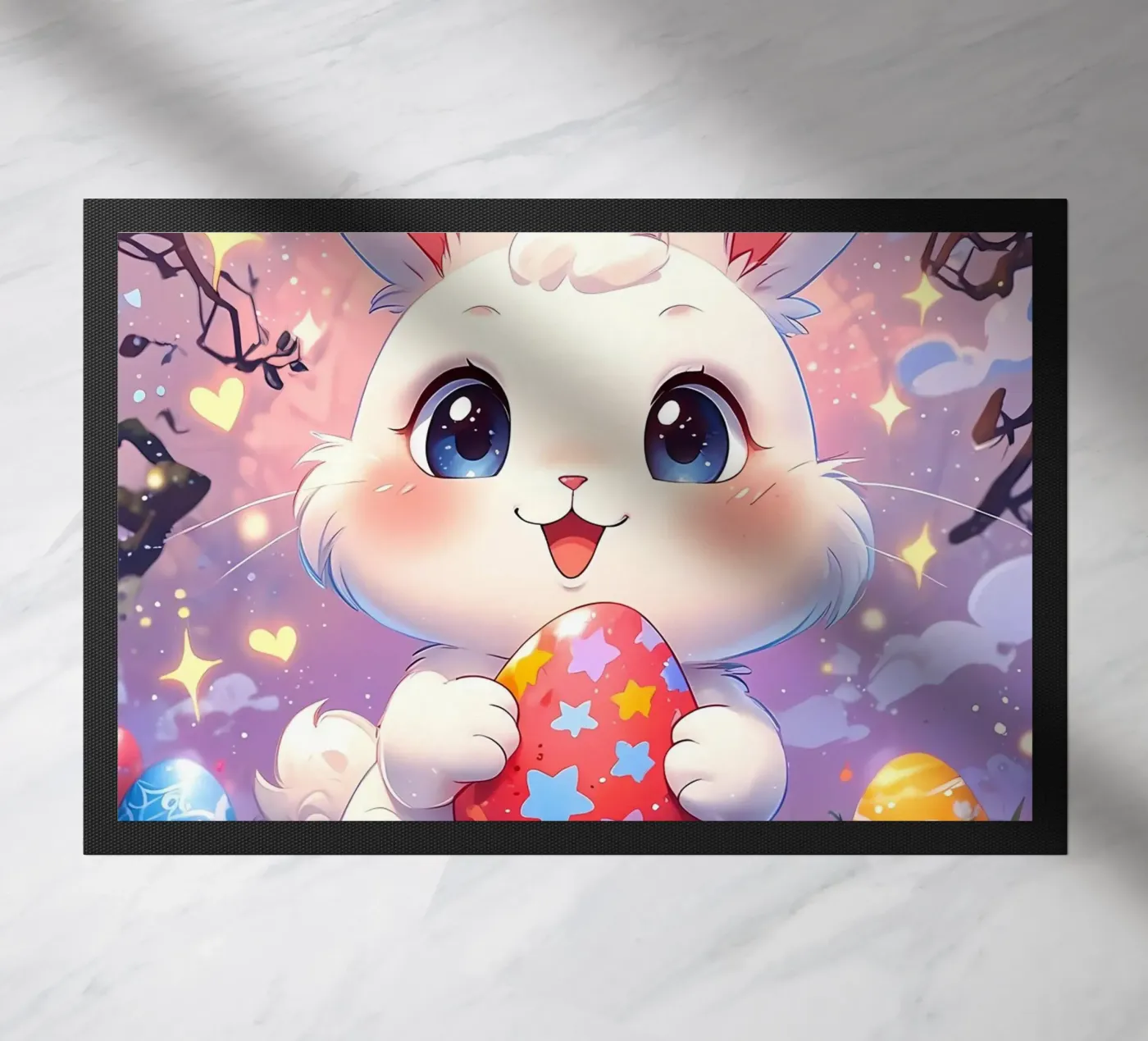 Red Easter egg Fußmatte von LM2Kone