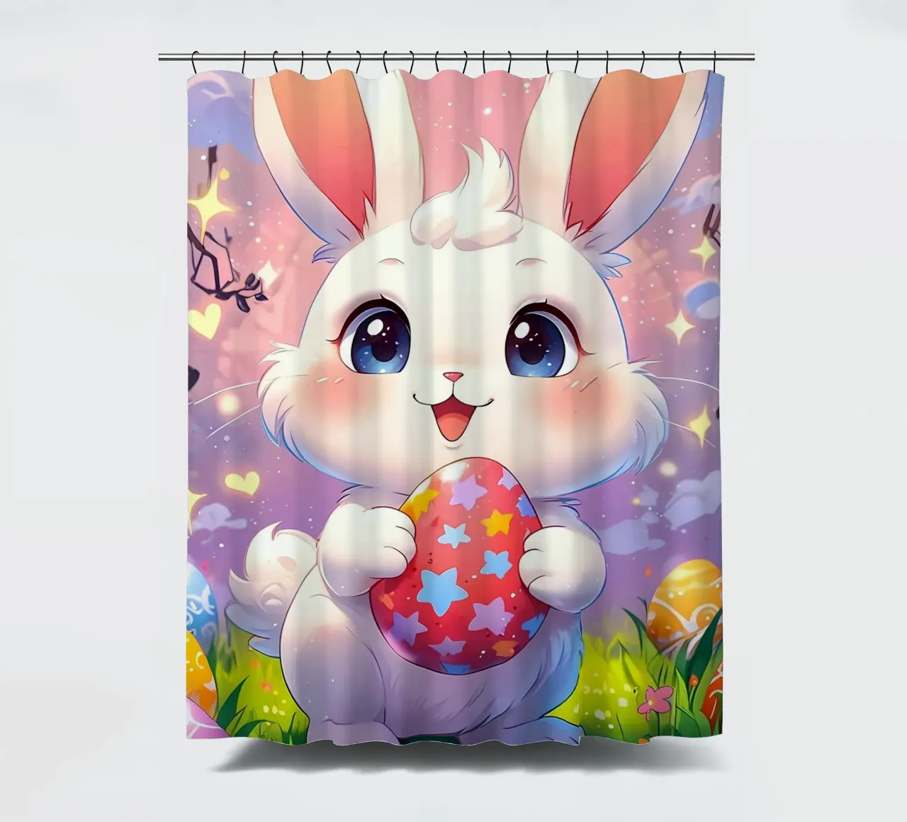 Rotes Osterei Duschvorhang von LM2Kone