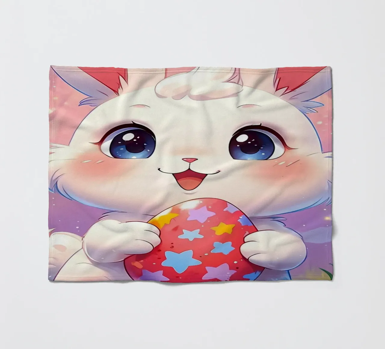 Red Easter egg fleece blanket by LM2Kone