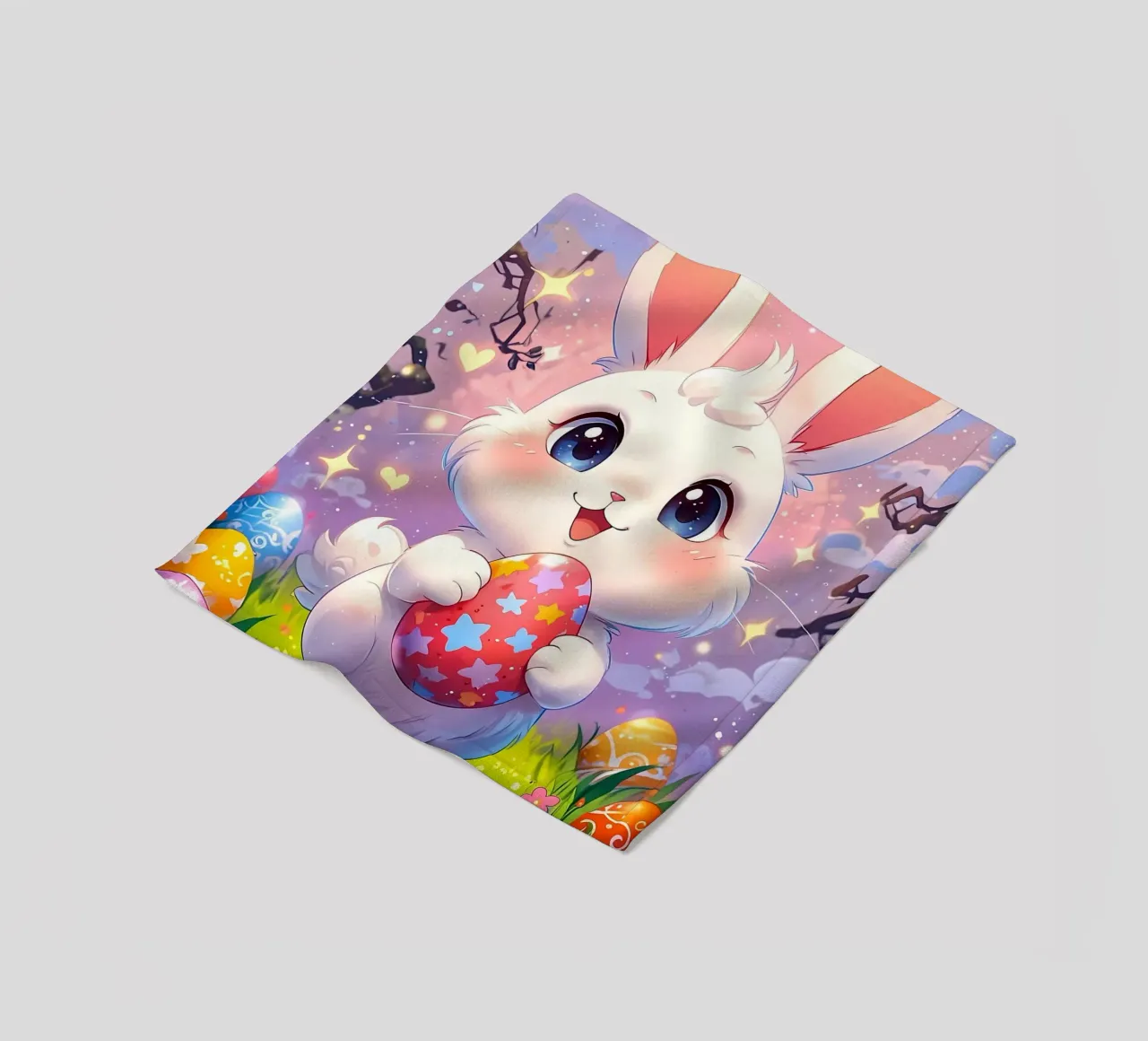 Red Easter egg fleece blanket by LM2Kone