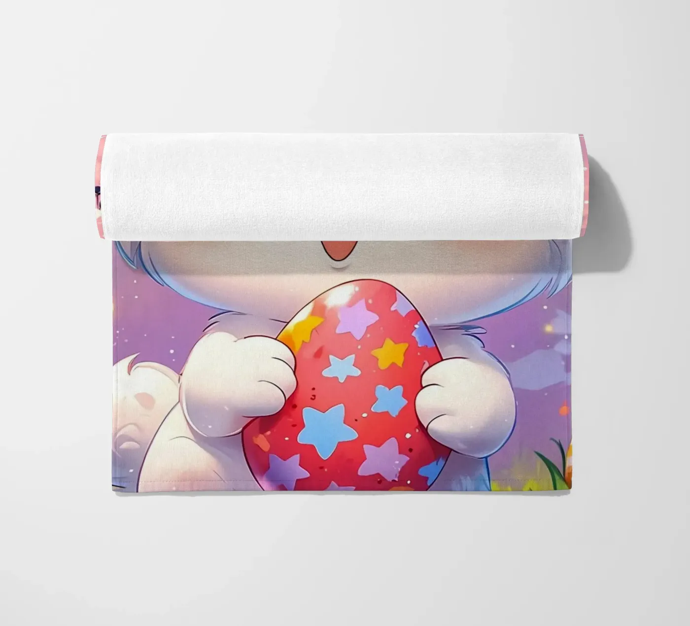 Red Easter egg beach towel by LM2Kone