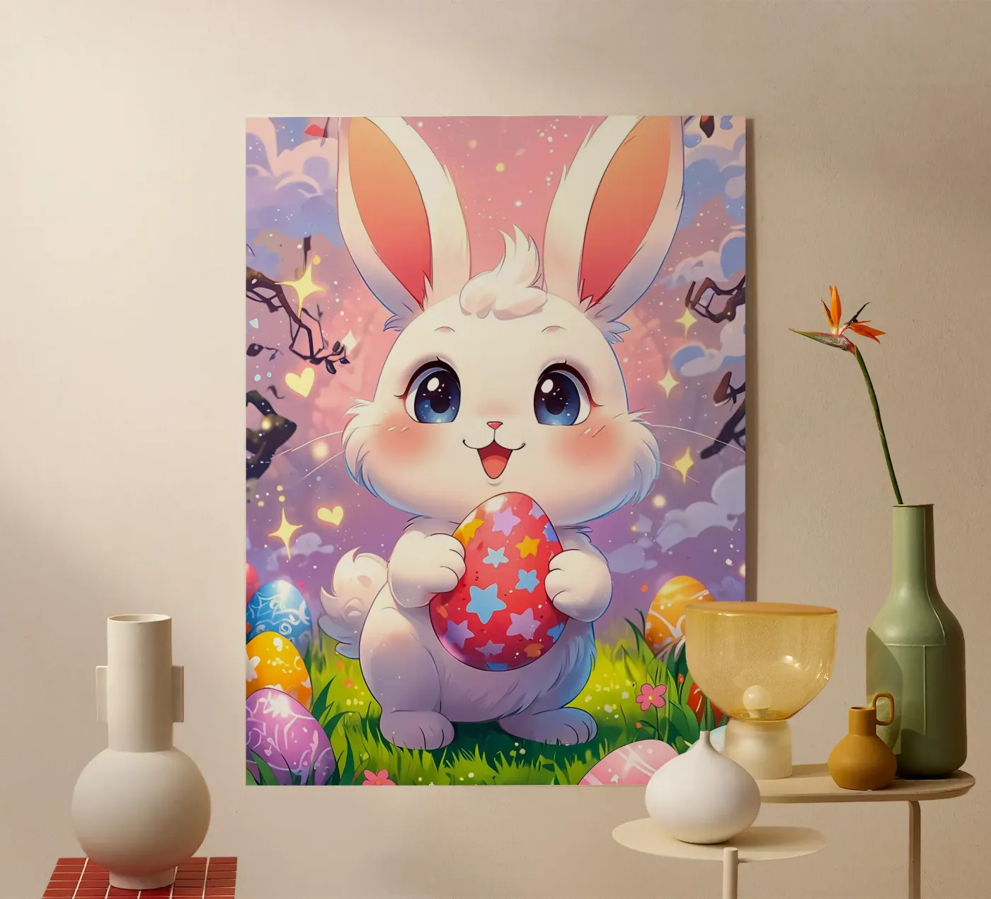 Red Easter egg acrylic glass by LM2Kone