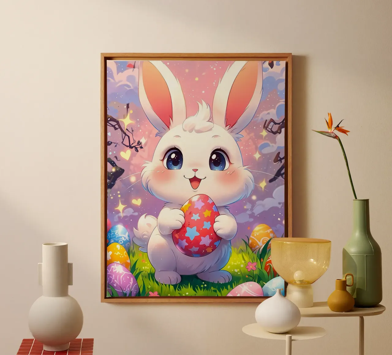 Red Easter egg canvas by LM2Kone