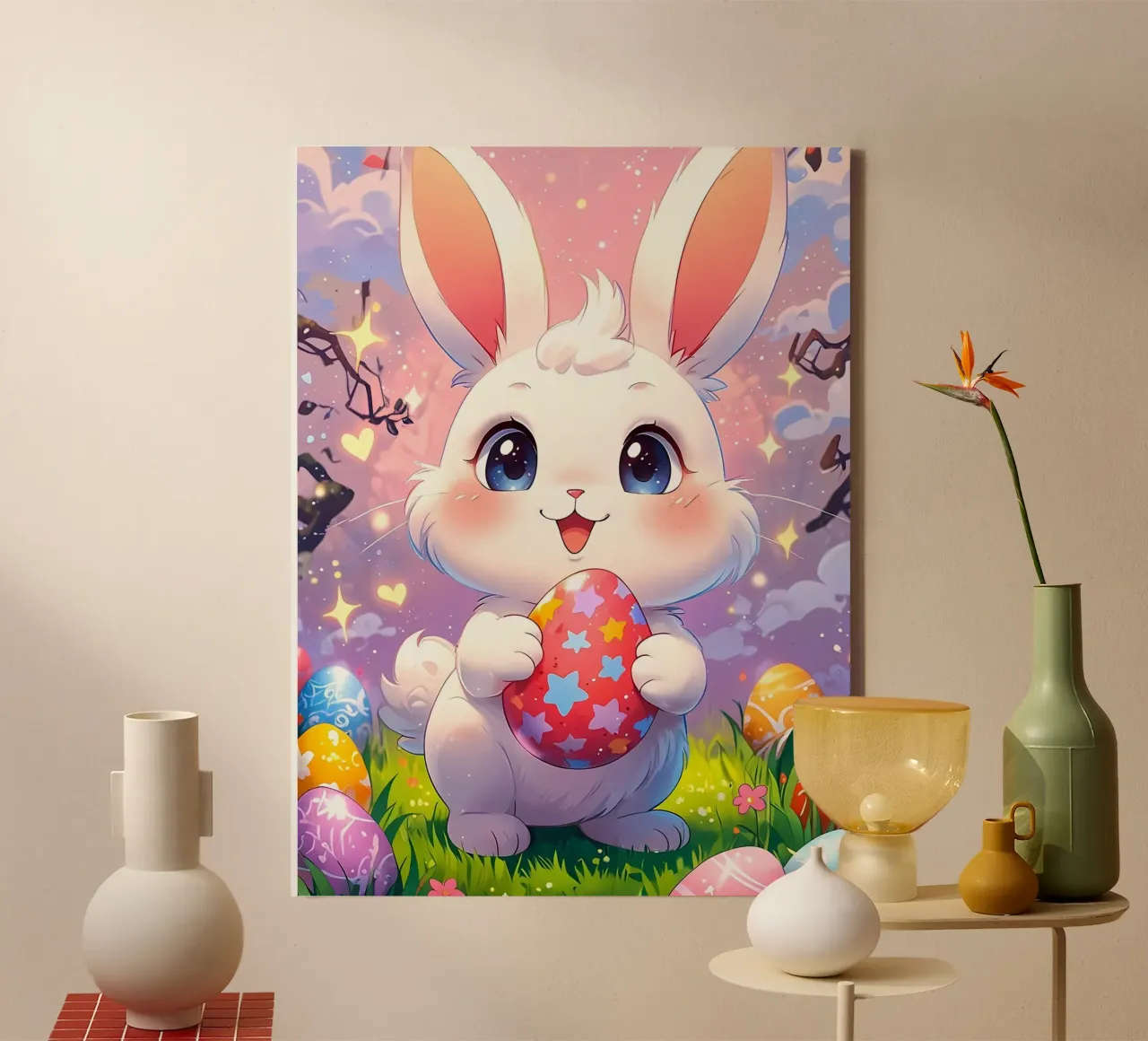 Red Easter egg canvas by LM2Kone