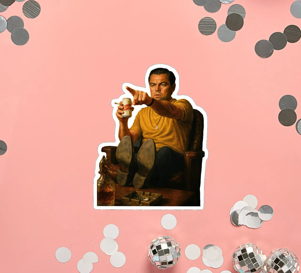 Leonardo DiCaprio Pointing Hollywood Meme sticker by Lootprint