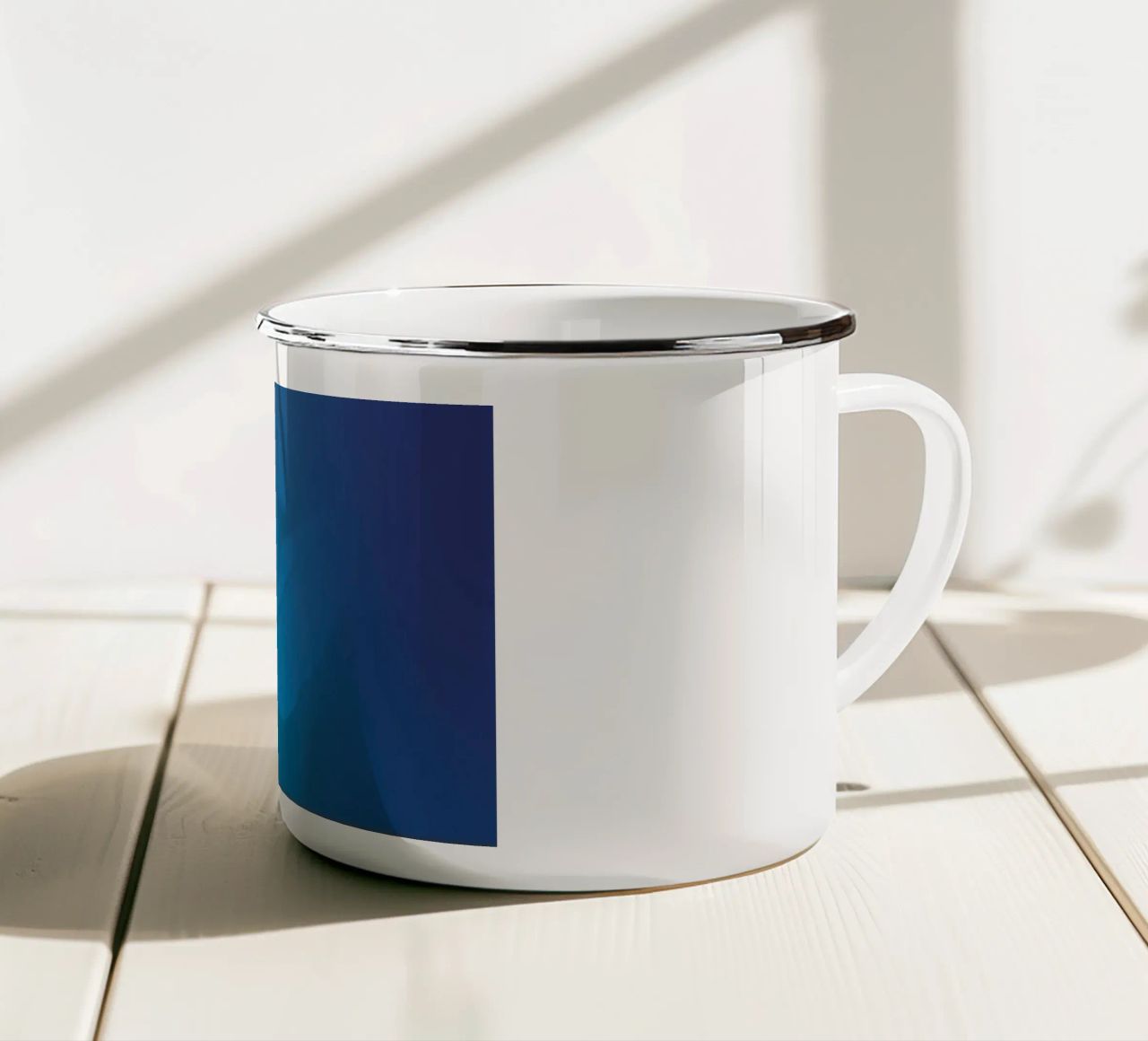 Zachte loop van middernacht emaille mok van Katja Stehle Design